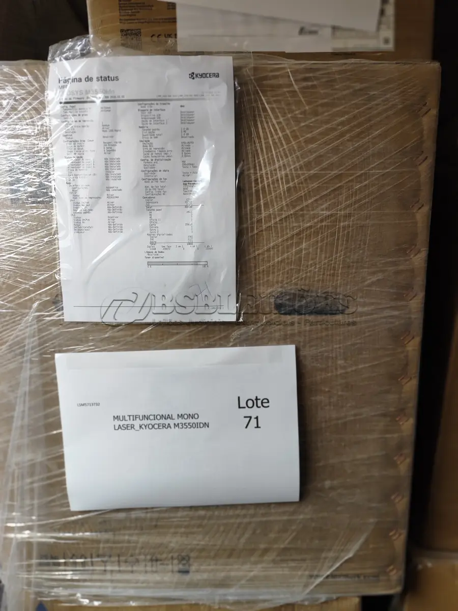 LOTE 071 - 02 MULTIFUNCIONAIS MONO LASER_KYOCERA M3550IDN. (NO ESTADO)