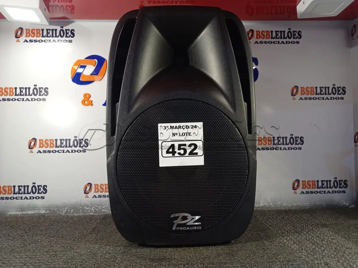 LOTE 452 - 01 CAIXA DE SOM PZ PROPASSIVE PRO ÁUDIO PX-12 (NOVA). (NO ESTADO) ATENÇÃO! FAZER A VISITAÇÃO ANTES DE ARREMATAR, NÃO SABEMOS SE FUNCIONA. LEILÃO NÃO TEM GARANTIA E NEM DEVOLUÇÃO, SUJEITO A POSSÍVEIS AVARIAS VISÍVEIS/OCULTAS E/OU AUSÊNCIA DE COMPONENTES.