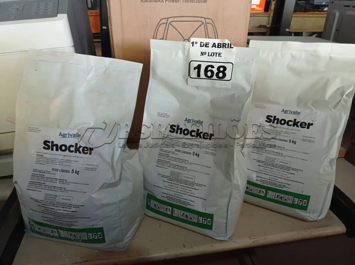 LOTE 168 - 15KG DE FUNGICIDA MICROBIOLÓGICO AGRIVALLE SHOCKER. (NO ESTADO) ATENÇÃO! FAZER A VISITAÇÃO ANTES DE ARREMATAR, NÃO SABEMOS SE FUNCIONA. LEILÃO NÃO TEM GARANTIA E NEM DEVOLUÇÃO, SUJEITO A POSSÍVEIS AVARIAS VISÍVEIS/OCULTAS E/OU AUSÊNCIA DE COMPONENTES.