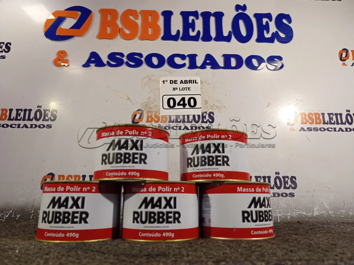 LOTE 040 - 05 LATAS DE MASSA DE POLIS Nº2 490G. (NO ESTADO) ATENÇÃO! FAZER A VISITAÇÃO ANTES DE ARREMATAR, NÃO SABEMOS SE FUNCIONA. LEILÃO NÃO TEM GARANTIA E NEM DEVOLUÇÃO, SUJEITO A POSSÍVEIS AVARIAS VISÍVEIS/OCULTAS E/OU AUSÊNCIA DE COMPONENTES.