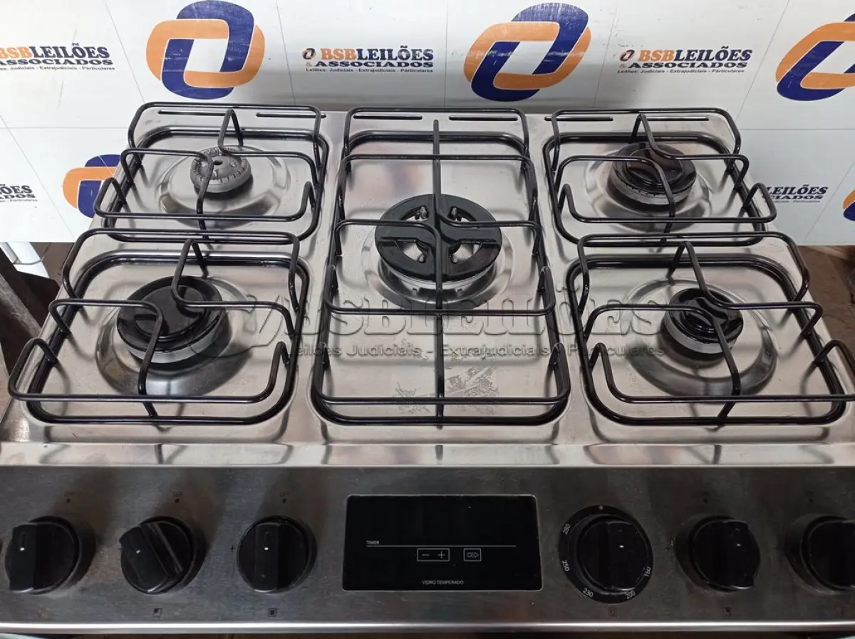 LOTE 056 - 01 FOGÃO BRASTEMP 05 BOCAS 220V. (STOV 5 FLAMES) (NO ESTADO) BH1529S