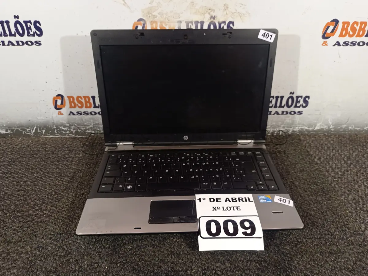 LOTE 009 - 01 NOTEBOOK MARCA HP. (NO ESTADO) ATENÇÃO! FAZER A VISITAÇÃO ANTES DE ARREMATAR, NÃO SABEMOS SE FUNCIONA. LEILÃO NÃO TEM GARANTIA E NEM DEVOLUÇÃO, SUJEITO A POSSÍVEIS AVARIAS VISÍVEIS/OCULTAS E/OU AUSÊNCIA DE COMPONENTES.