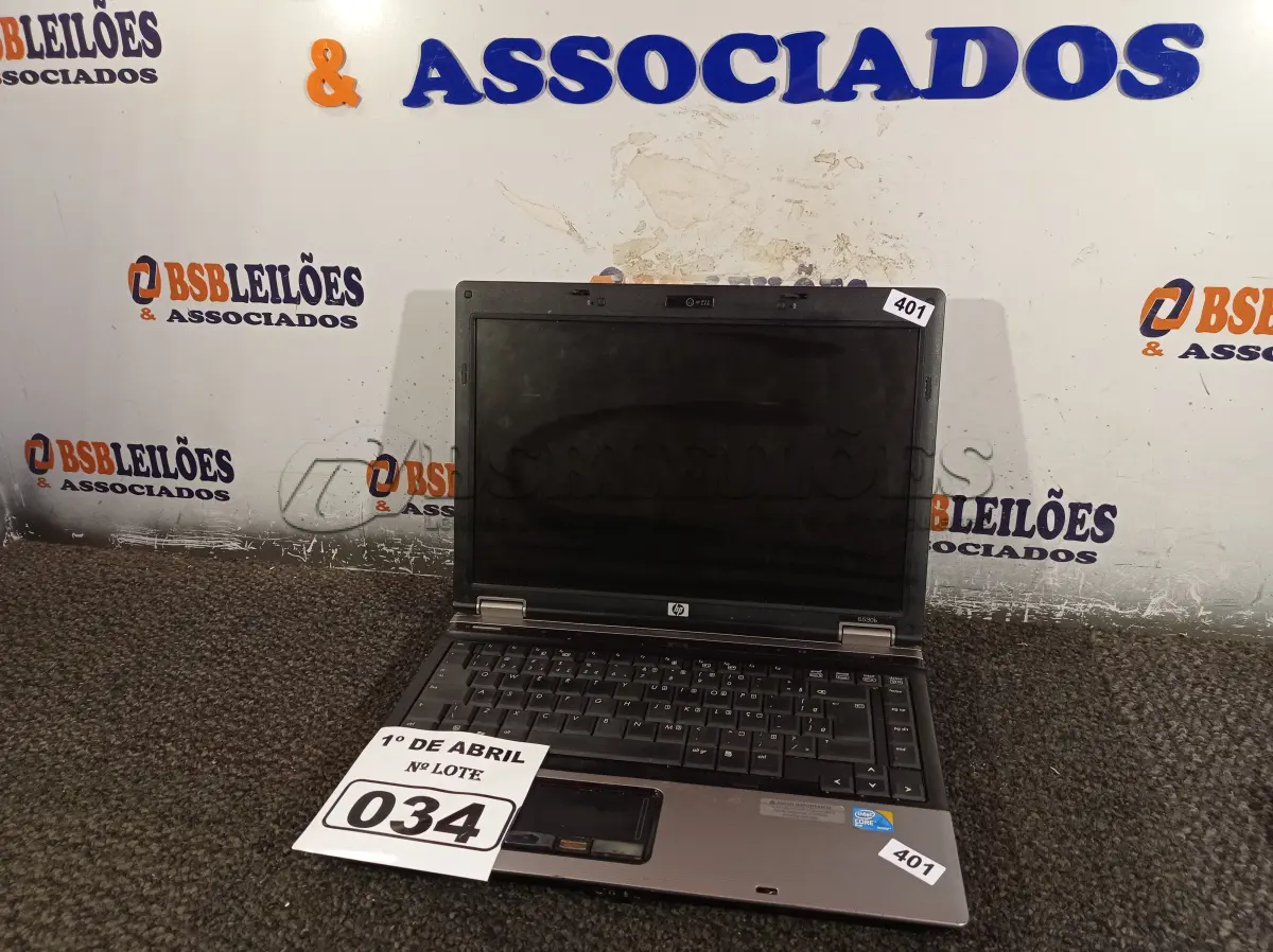 LOTE 034 - 01 NOTEBOOK MARCA HP. (NO ESTADO) ATENÇÃO! FAZER A VISITAÇÃO ANTES DE ARREMATAR, NÃO SABEMOS SE FUNCIONA. LEILÃO NÃO TEM GARANTIA E NEM DEVOLUÇÃO, SUJEITO A POSSÍVEIS AVARIAS VISÍVEIS/OCULTAS E/OU AUSÊNCIA DE COMPONENTES.