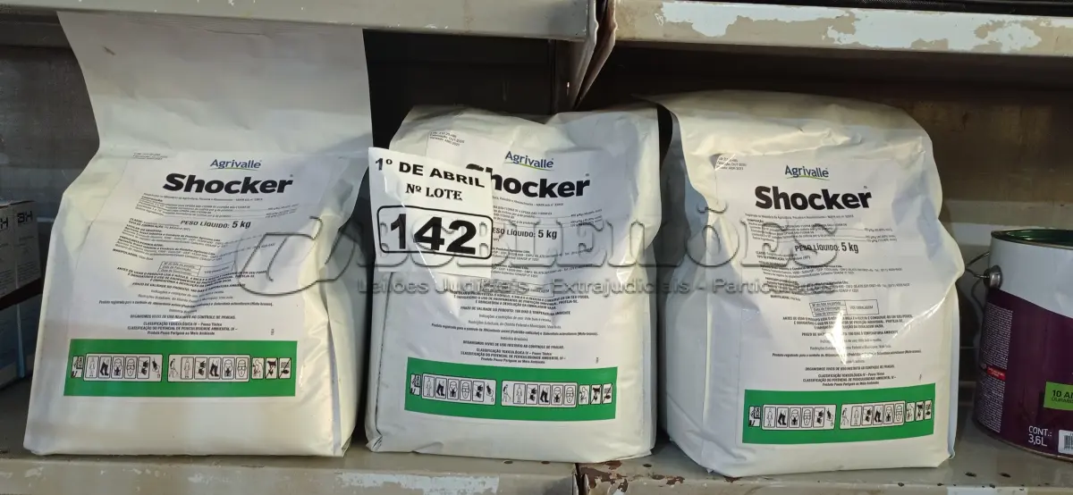 LOTE 142 - 15KG DE FUNGICIDA MICROBIOLÓGICO AGRIVALLE SHOCKER. (NO ESTADO) ATENÇÃO! FAZER A VISITAÇÃO ANTES DE ARREMATAR, NÃO SABEMOS SE FUNCIONA. LEILÃO NÃO TEM GARANTIA E NEM DEVOLUÇÃO, SUJEITO A POSSÍVEIS AVARIAS VISÍVEIS/OCULTAS E/OU AUSÊNCIA DE COMPONENTES.