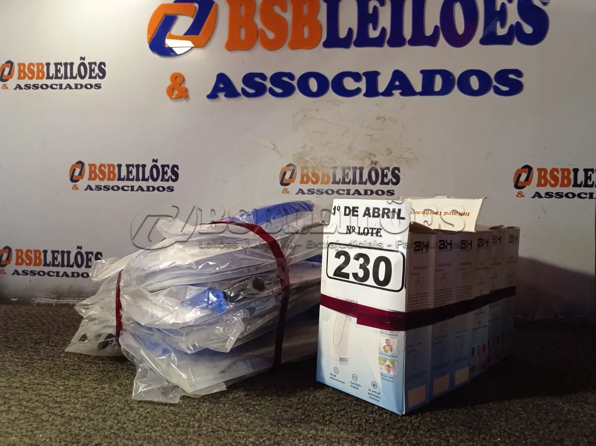 LOTE 230 - 10 MÁSCARAS DE PROTEÇÃO E 06 TERMÔMETROS DIGITAIS. (NO ESTADO) ATENÇÃO! FAZER A VISITAÇÃO ANTES DE ARREMATAR, NÃO SABEMOS SE FUNCIONA. LEILÃO NÃO TEM GARANTIA E NEM DEVOLUÇÃO, SUJEITO A POSSÍVEIS AVARIAS VISÍVEIS/OCULTAS E/OU AUSÊNCIA DE COMPONENTES.