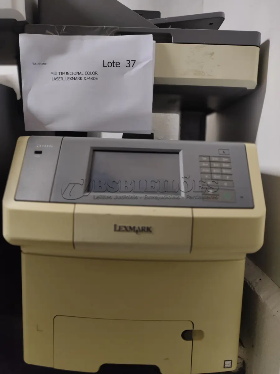 LOTE 037 - 01 MULTIFUNCIONAL COLOR LASER_LEXMARK X748DE. (NO ESTADO)