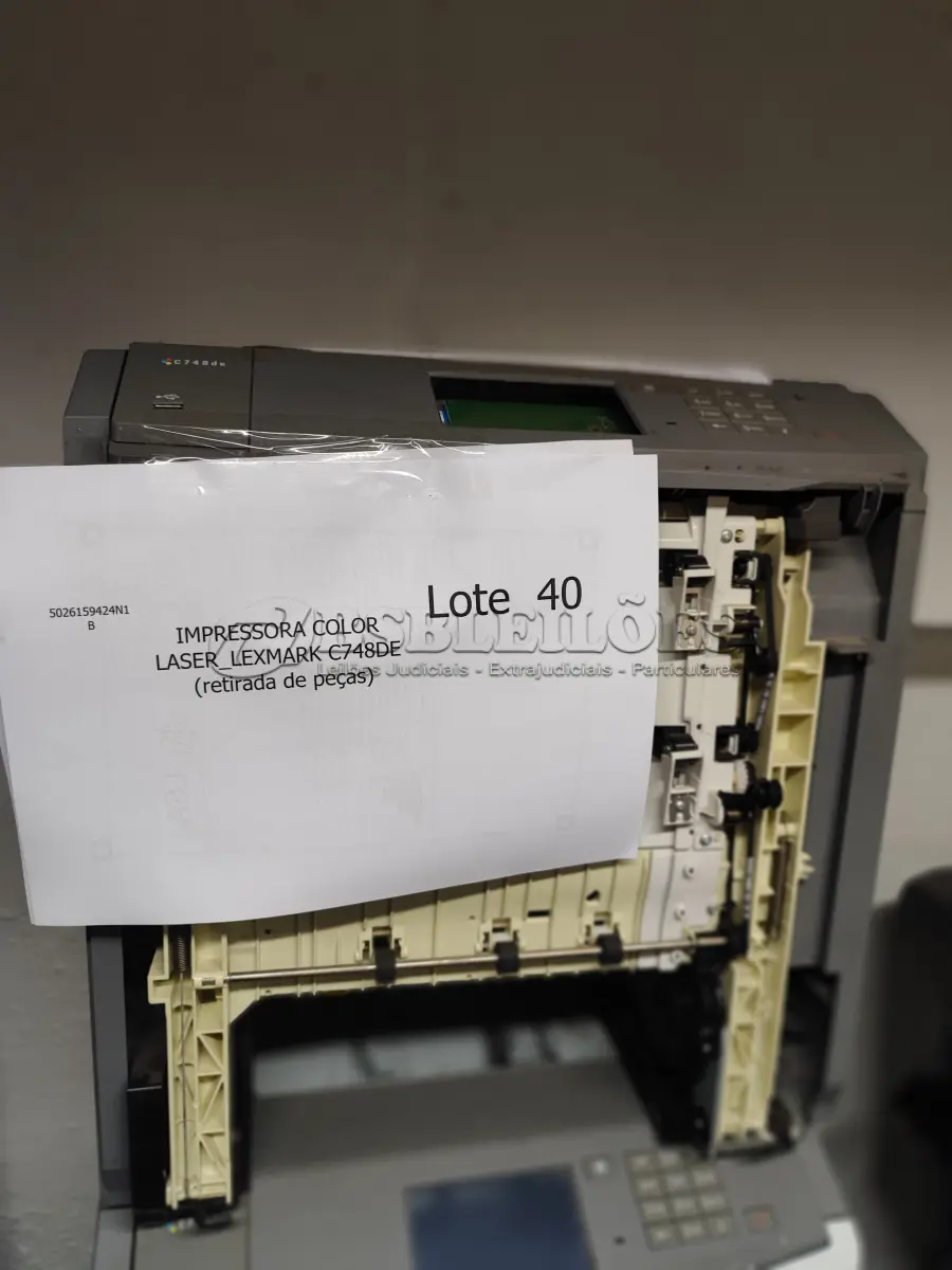 LOTE 040 - 02 IMPRESSORAS COLOR LASER_LEXMARK C748DE E 01 MULTIFUNCIONAL MONO LASER_LEXMARK MX711DHE (RETIRADA DE PEÇAS). (NO ESTADO)
