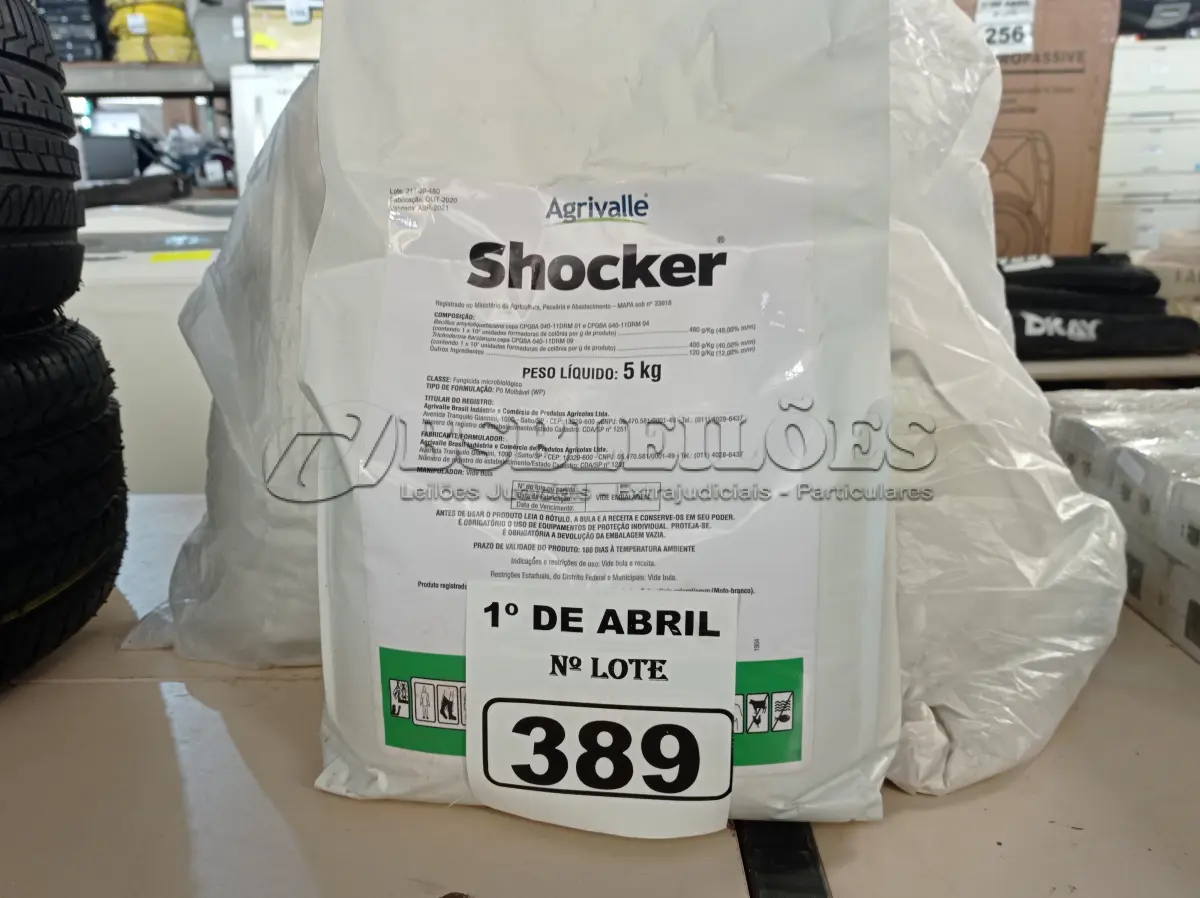 LOTE 389 - 15KG DE FUNGICIDA MICROBIOLÓGICO AGRIVALLE SHOCKER. (NO ESTADO) ATENÇÃO! FAZER A VISITAÇÃO ANTES DE ARREMATAR, NÃO SABEMOS SE FUNCIONA. LEILÃO NÃO TEM GARANTIA E NEM DEVOLUÇÃO, SUJEITO A POSSÍVEIS AVARIAS VISÍVEIS/OCULTAS E/OU AUSÊNCIA DE COMPONENTES.