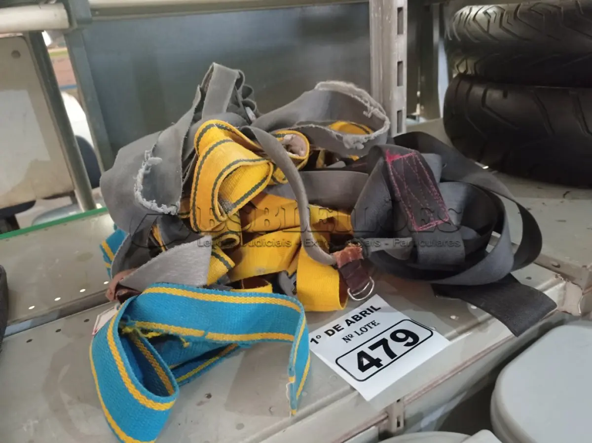 LOTE 479 - 05 CINTOS DE SEGURANÇA NO TRABALHO. (NO ESTADO) ATENÇÃO! FAZER A VISITAÇÃO ANTES DE ARREMATAR, NÃO SABEMOS SE FUNCIONA. LEILÃO NÃO TEM GARANTIA E NEM DEVOLUÇÃO, SUJEITO A POSSÍVEIS AVARIAS VISÍVEIS/OCULTAS E/OU AUSÊNCIA DE COMPONENTES.