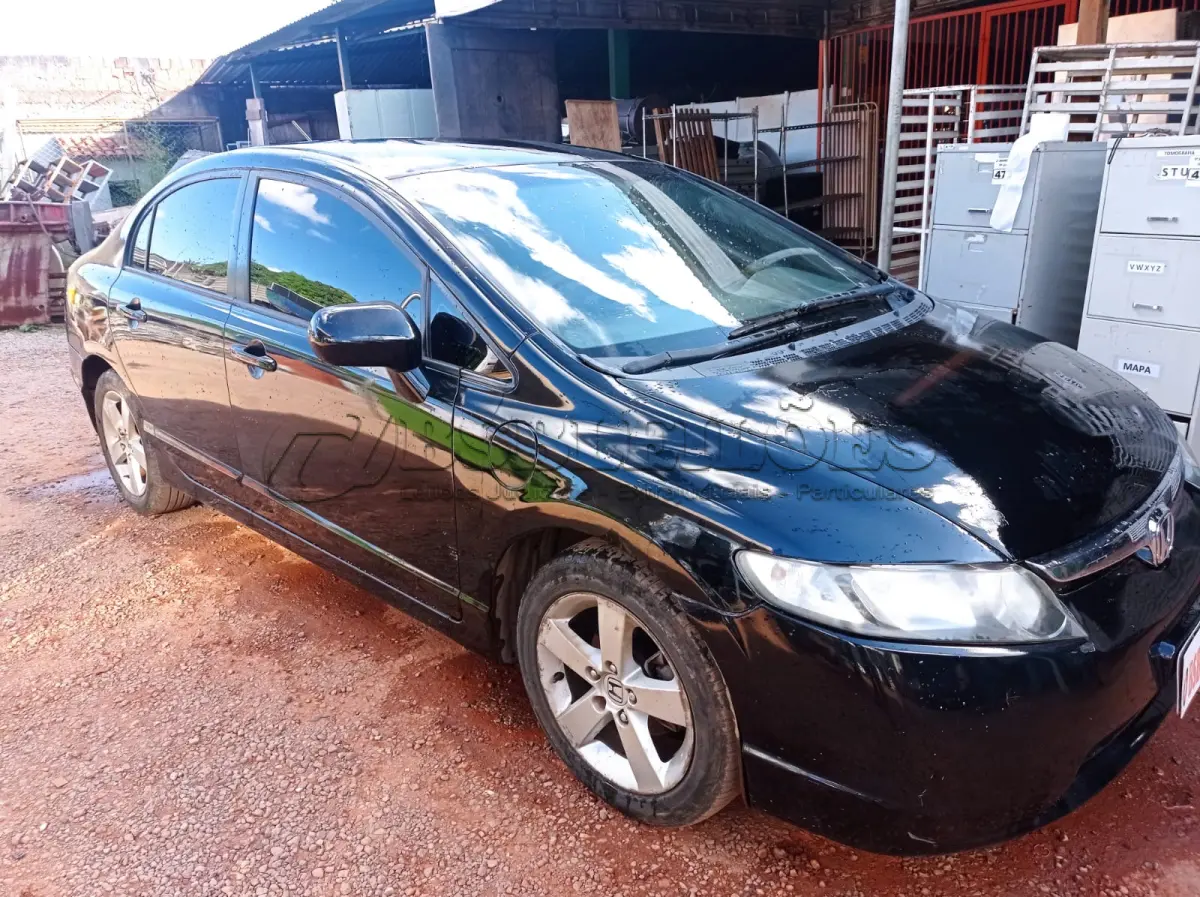 LOTE 537 - 01 HONDA/CIVIC LXS, ANO 2008, COR PRETA, FLEX (NO ESTADO)