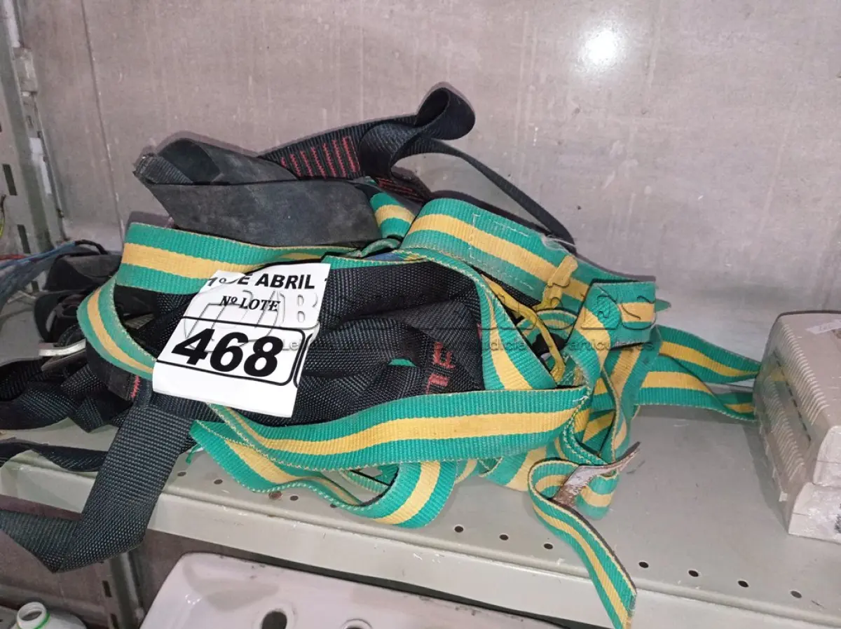 LOTE 468 - 05 CINTOS DE SEGURANÇA NO TRABALHO. (NO ESTADO) ATENÇÃO! FAZER A VISITAÇÃO ANTES DE ARREMATAR, NÃO SABEMOS SE FUNCIONA. LEILÃO NÃO TEM GARANTIA E NEM DEVOLUÇÃO, SUJEITO A POSSÍVEIS AVARIAS VISÍVEIS/OCULTAS E/OU AUSÊNCIA DE COMPONENTES.