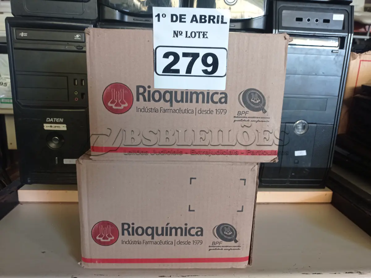 LOTE 279 - 02 CAIXAS COM BISNAGAS DE ÁLCOOL EM GEL 90G. (NO ESTADO) ATENÇÃO! FAZER A VISITAÇÃO ANTES DE ARREMATAR, NÃO SABEMOS SE FUNCIONA. LEILÃO NÃO TEM GARANTIA E NEM DEVOLUÇÃO, SUJEITO A POSSÍVEIS AVARIAS VISÍVEIS/OCULTAS E/OU AUSÊNCIA DE COMPONENTES.