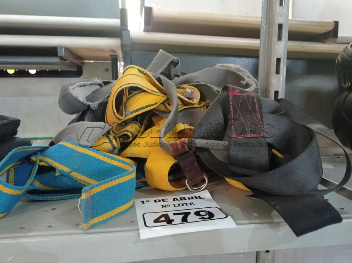 LOTE 479 - 05 CINTOS DE SEGURANÇA NO TRABALHO. (NO ESTADO) ATENÇÃO! FAZER A VISITAÇÃO ANTES DE ARREMATAR, NÃO SABEMOS SE FUNCIONA. LEILÃO NÃO TEM GARANTIA E NEM DEVOLUÇÃO, SUJEITO A POSSÍVEIS AVARIAS VISÍVEIS/OCULTAS E/OU AUSÊNCIA DE COMPONENTES.