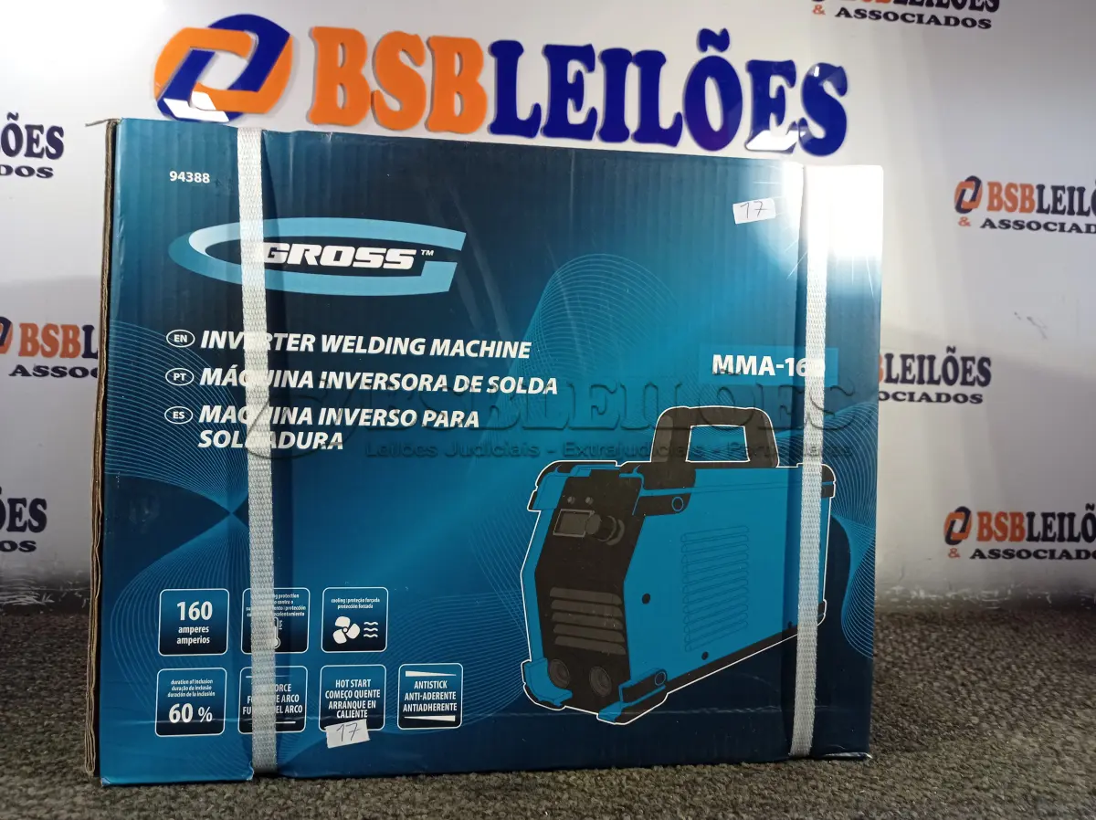LOTE 392 - 01 INVERSORA DE SOLDA. (NO ESTADO) ATENÇÃO! FAZER A VISITAÇÃO ANTES DE ARREMATAR, NÃO SABEMOS SE FUNCIONA. LEILÃO NÃO TEM GARANTIA E NEM DEVOLUÇÃO, SUJEITO A POSSÍVEIS AVARIAS VISÍVEIS/OCULTAS E/OU AUSÊNCIA DE COMPONENTES.