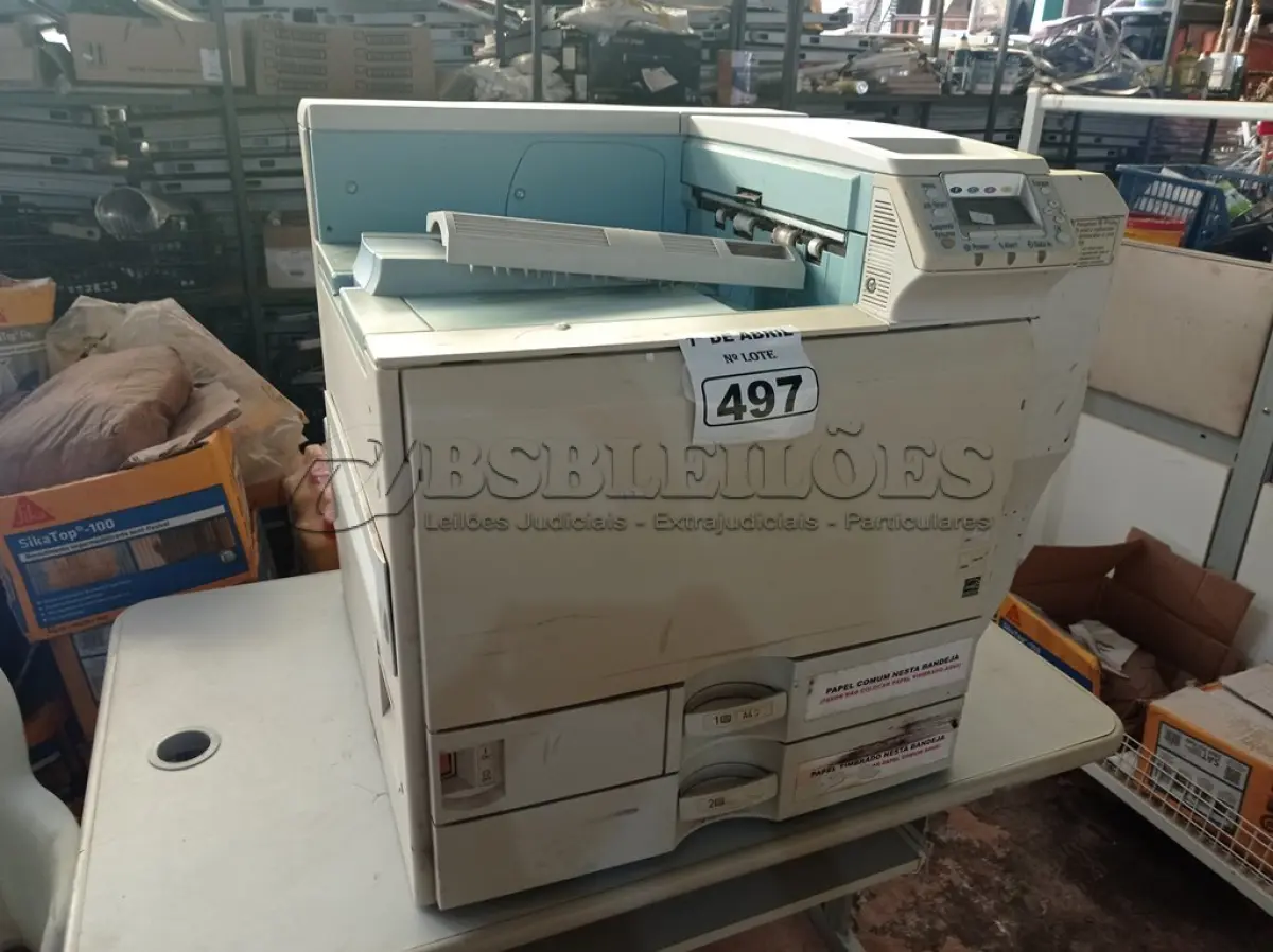 LOTE 497 - 01 IMPRESSORA MULTIFUNCIONAL PARA RETIRADA DE PEÇAS. (NO ESTADO) ATENÇÃO! FAZER A VISITAÇÃO ANTES DE ARREMATAR, NÃO SABEMOS SE FUNCIONA. LEILÃO NÃO TEM GARANTIA E NEM DEVOLUÇÃO, SUJEITO A POSSÍVEIS AVARIAS VISÍVEIS/OCULTAS E/OU AUSÊNCIA DE COMPONENTES.