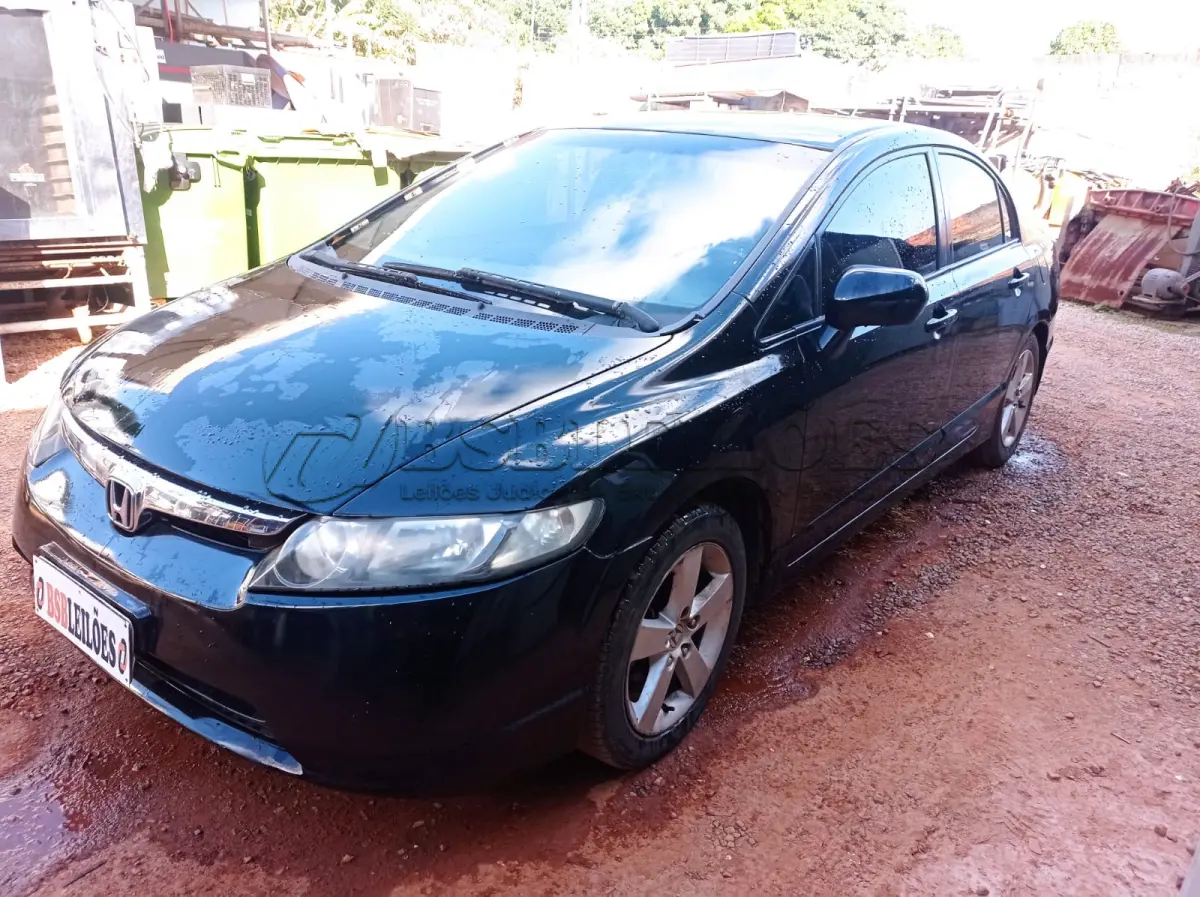 LOTE 537 - 01 HONDA/CIVIC LXS, ANO 2008, COR PRETA, FLEX (NO ESTADO)
