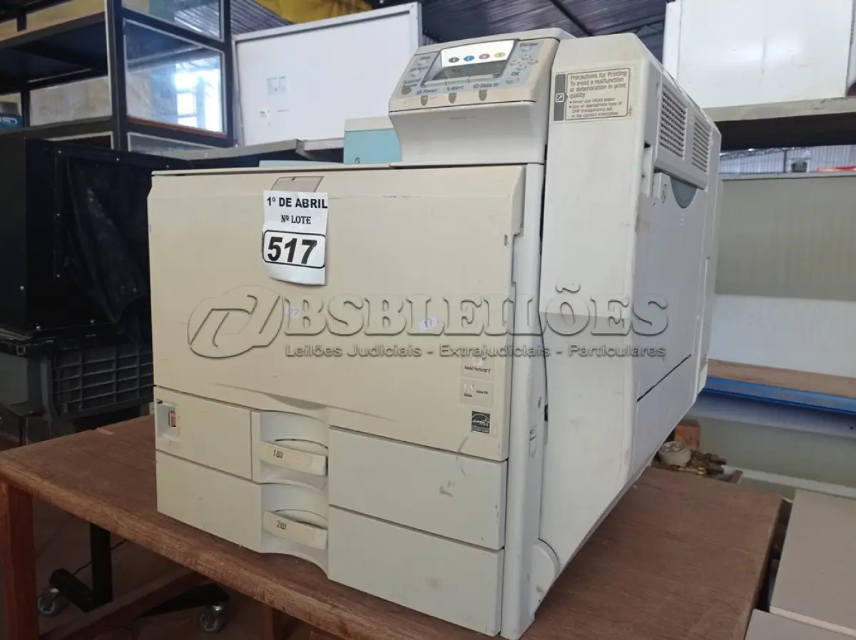 LOTE 517 - 01 IMPRESSORA MULTIFUNCIONAL PARA RETIRADA DE PEÇAS. (NO ESTADO) ATENÇÃO! FAZER A VISITAÇÃO ANTES DE ARREMATAR, NÃO SABEMOS SE FUNCIONA. LEILÃO NÃO TEM GARANTIA E NEM DEVOLUÇÃO, SUJEITO A POSSÍVEIS AVARIAS VISÍVEIS/OCULTAS E/OU AUSÊNCIA DE COMPONENTES.
