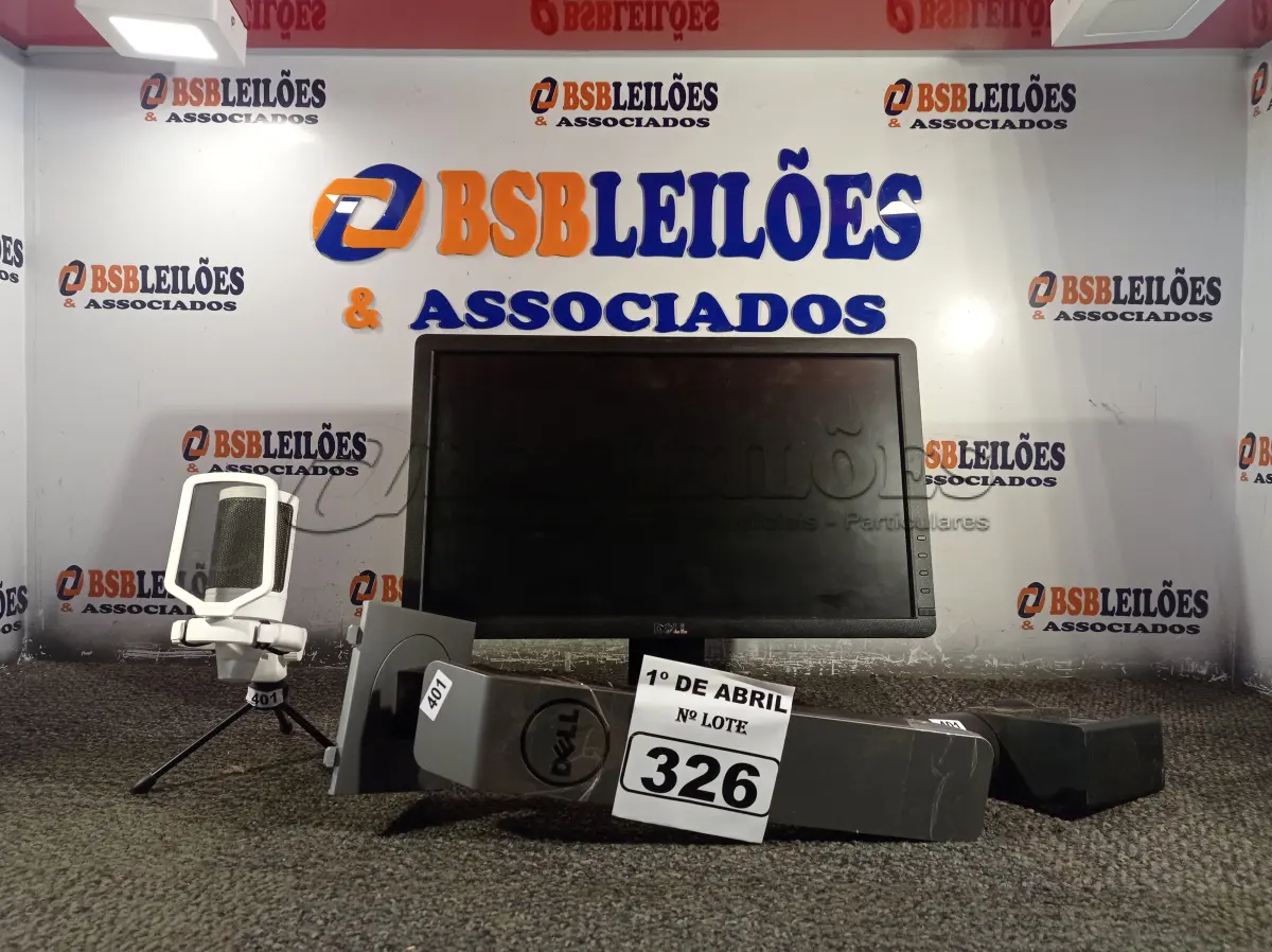 LOTE 326 - 01 MONITOR, 01 SUPORTE ARTICULADO E 01 MICROFONE. (NO ESTADO) ATENÇÃO! FAZER A VISITAÇÃO ANTES DE ARREMATAR, NÃO SABEMOS SE FUNCIONA. LEILÃO NÃO TEM GARANTIA E NEM DEVOLUÇÃO, SUJEITO A POSSÍVEIS AVARIAS VISÍVEIS/OCULTAS E/OU AUSÊNCIA DE COMPONENTES.