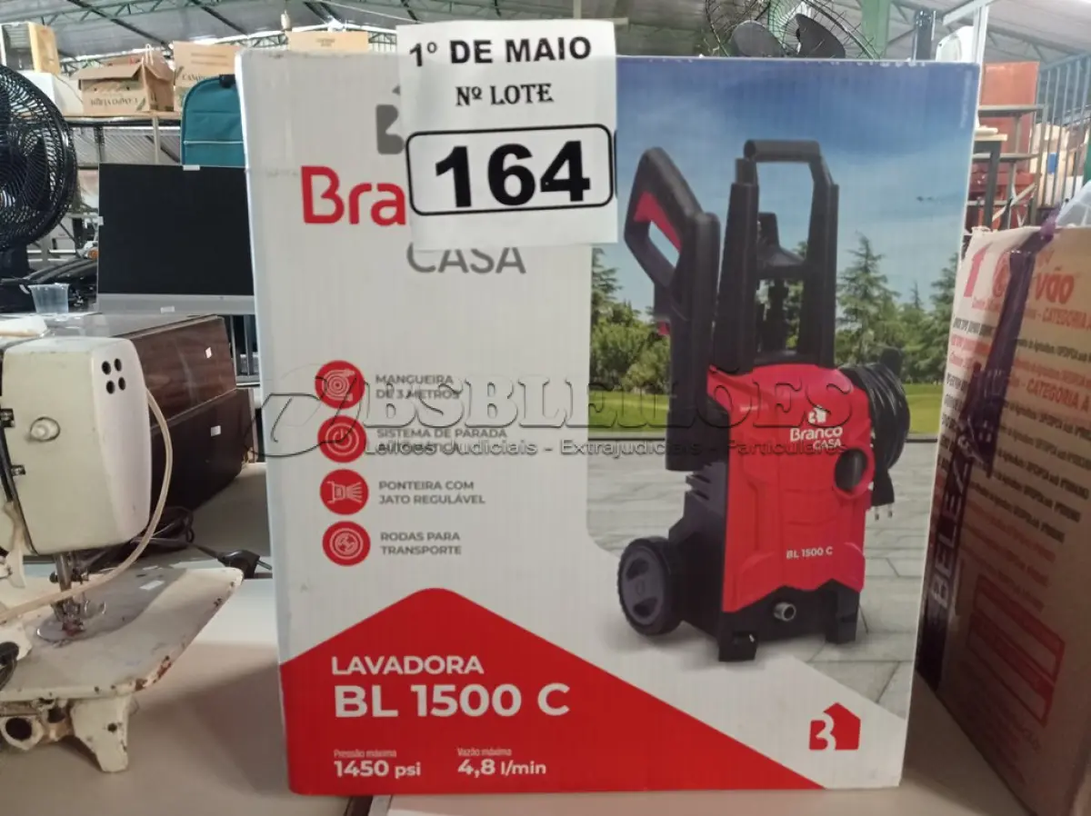 LOTE 164 - 01 LAVADORA DE ALTA PRESSÃO 1500W 220V MARCA BRANCO. (NOVA) (NO ESTADO)