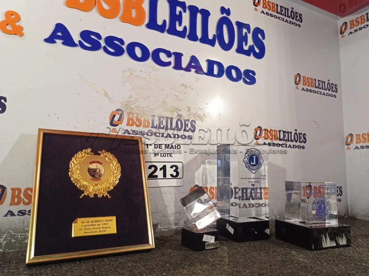 LOTE 213 - 01 LOTE COM PLACAS COMEMORATIVA DIVERSAS. (NO ESTADO) ATENÇÃO! FAZER A VISITAÇÃO ANTES DE ARREMATAR, NÃO SABEMOS SE FUNCIONA. LEILÃO NÃO TEM GARANTIA E NEM DEVOLUÇÃO, SUJEITO A POSSÍVEIS AVARIAS VISÍVEIS/OCULTAS E/OU AUSÊNCIA DE COMPONENTES.