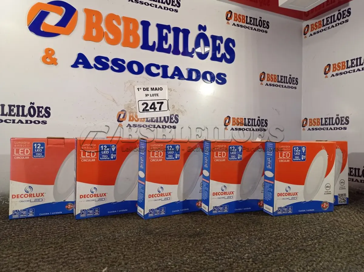 LOTE 247 - 06 LUMINÁRIAS DE LED EMBUTIR CIRCULAR BIVOLT 12W 4000K DECORLUX.(NOVAS) (NO ESTADO)