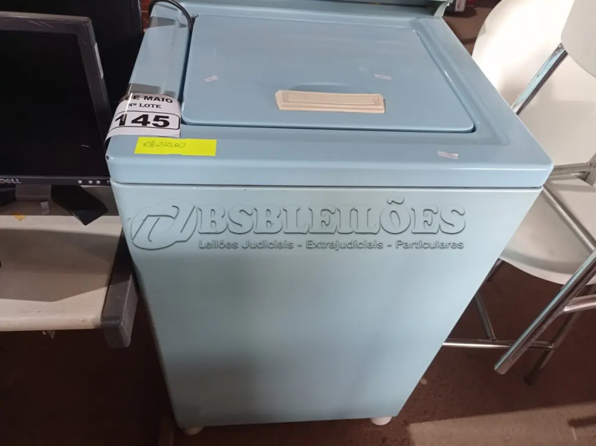 LOTE 145 - 01 MÁQUINA DE LAVAR MARCA BRASTEMP 220V. (NO ESTADO) ATENÇÃO! FAZER A VISITAÇÃO ANTES DE ARREMATAR, NÃO SABEMOS SE FUNCIONA. LEILÃO NÃO TEM GARANTIA E NEM DEVOLUÇÃO, SUJEITO A POSSÍVEIS AVARIAS VISÍVEIS/OCULTAS E/OU AUSÊNCIA DE COMPONENTES.