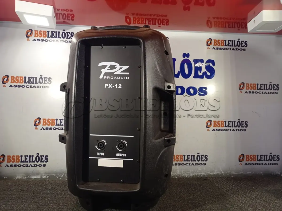 LOTE 194 - 01 CAIXA DE SOM PZ PROPASSIVE PRO ÁUDIO PX-12 (NOVA). (NO ESTADO) ATENÇÃO! FAZER A VISITAÇÃO ANTES DE ARREMATAR, NÃO SABEMOS SE FUNCIONA. LEILÃO NÃO TEM GARANTIA E NEM DEVOLUÇÃO, SUJEITO A POSSÍVEIS AVARIAS VISÍVEIS/OCULTAS E/OU AUSÊNCIA DE COMPONENTES.