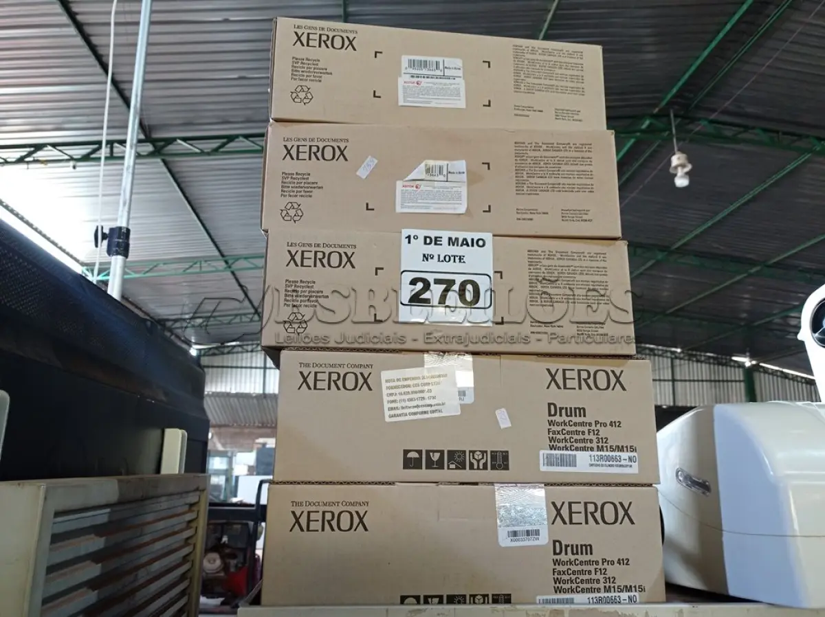 LOTE 270 - 09 TONNER XEROX PRO 412. (NO ESTADO) ATENÇÃO! FAZER A VISITAÇÃO ANTES DE ARREMATAR, NÃO SABEMOS SE FUNCIONA. LEILÃO NÃO TEM GARANTIA E NEM DEVOLUÇÃO, SUJEITO A POSSÍVEIS AVARIAS VISÍVEIS/OCULTAS E/OU AUSÊNCIA DE COMPONENTES.