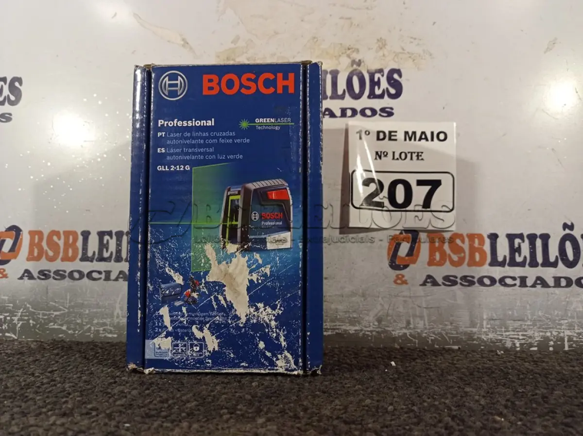 LOTE 207 - 01 LASER DE LINHAS CRUZADAS AUTONIVELANTE COM FAIXA VERDE MODELO:GLL2-12G MARCA BOSCH. (NOVO)(NO ESTADO)