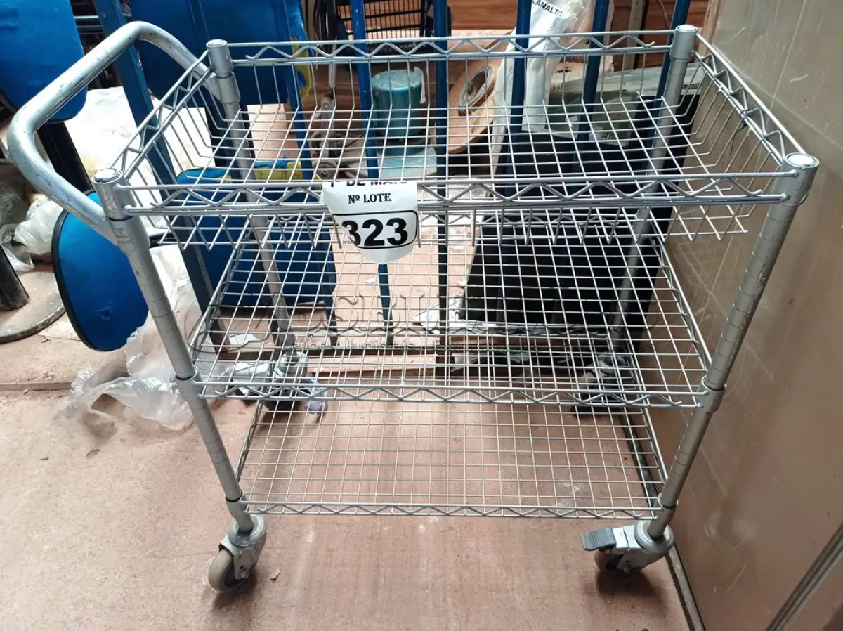 LOTE 323 - 01 CARRINHO PARA TRANSPORTE DE ALIMENTOS. (NO ESTADO) ATENÇÃO! FAZER A VISITAÇÃO ANTES DE ARREMATAR, NÃO SABEMOS SE FUNCIONA. LEILÃO NÃO TEM GARANTIA E NEM DEVOLUÇÃO, SUJEITO A POSSÍVEIS AVARIAS VISÍVEIS/OCULTAS E/OU AUSÊNCIA DE COMPONENTES.