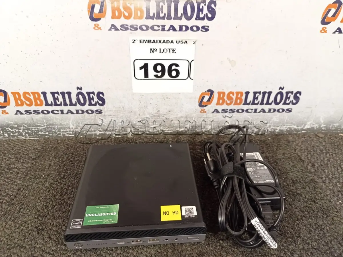 LOTE 196 - 01 CPU SEM MEMÓRIA E SEM HD COM CARREGADOR MARCA HP. (NO ESTADO) BD1780Y