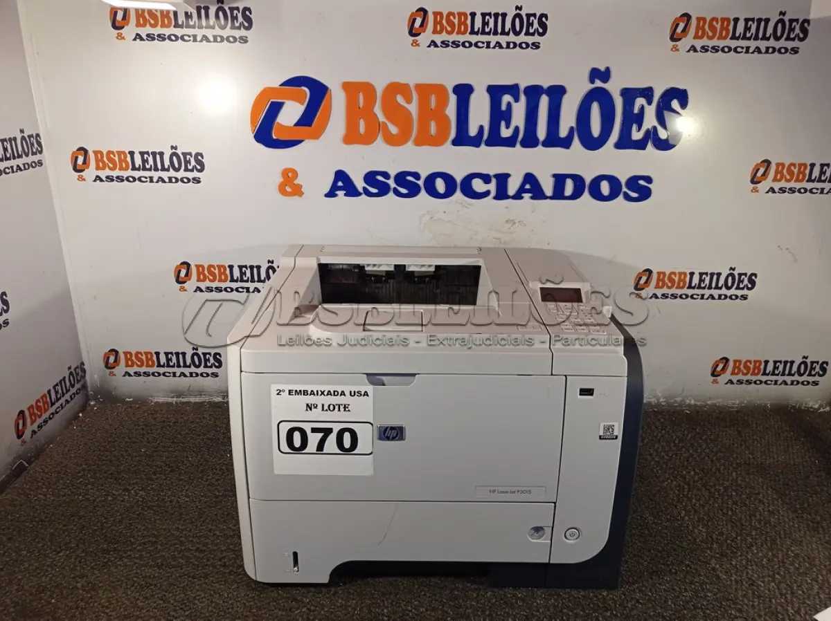 LOTE 070 - 01 IMPRESSORA LASERJET P3015. (PRINTER) (NO ESTADO) AV9603W