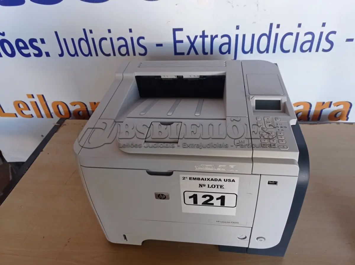 LOTE 121 - 01 IMPRESSORA MARCA HP LASERJET P3015. (NO ESTADO) (PRINTER) SEM PATRIMONIO. Nº DE SÉRIE JPBDS 17390