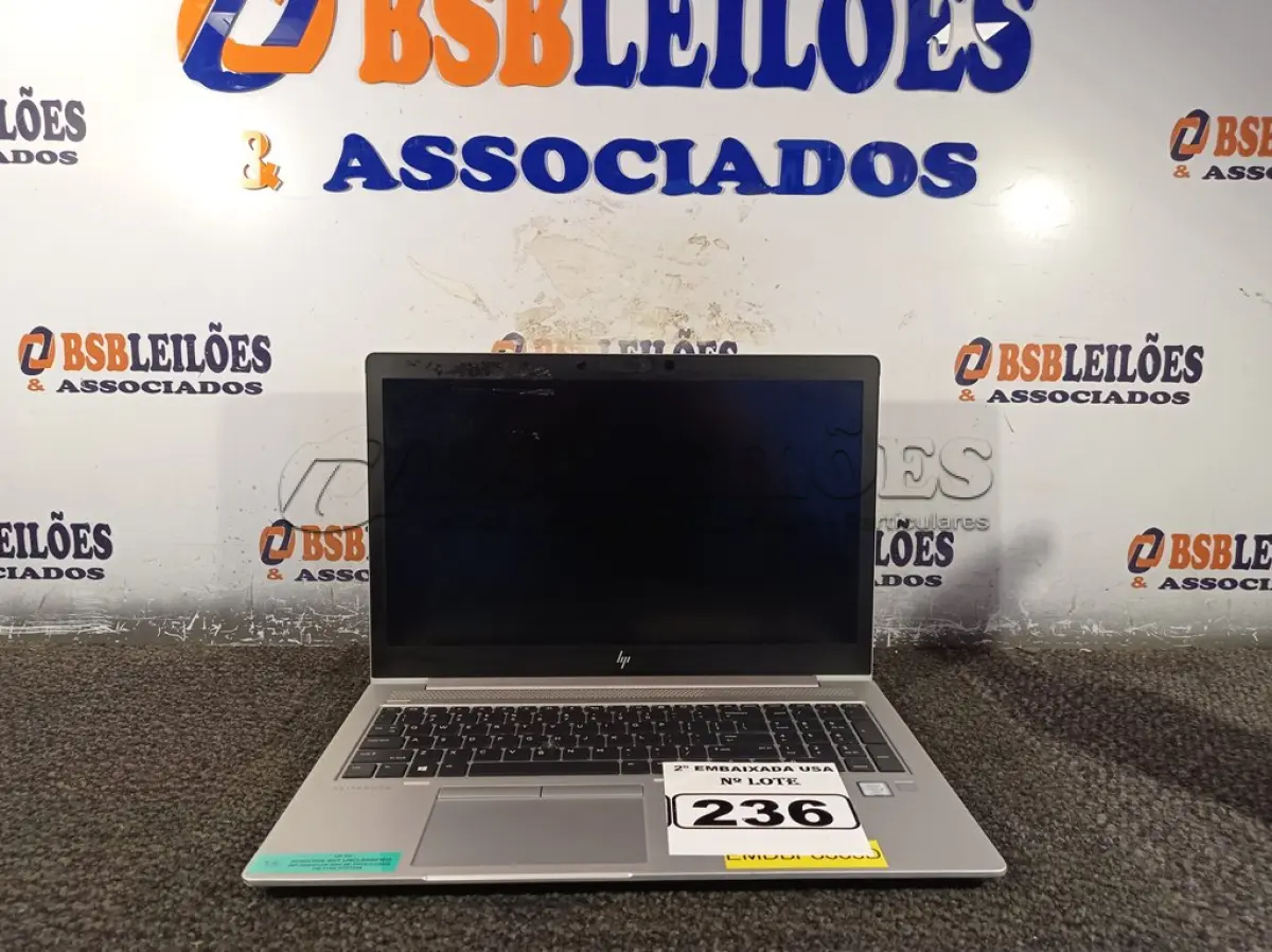 LOTE 236 - 01 NOTEBOOK CORE I7 ELITEBOOK I7 INTEL 8 TH GEN., SEM MEMÓRIA, HD E CARREGADOR. (NO ESTADO) BF8666D
