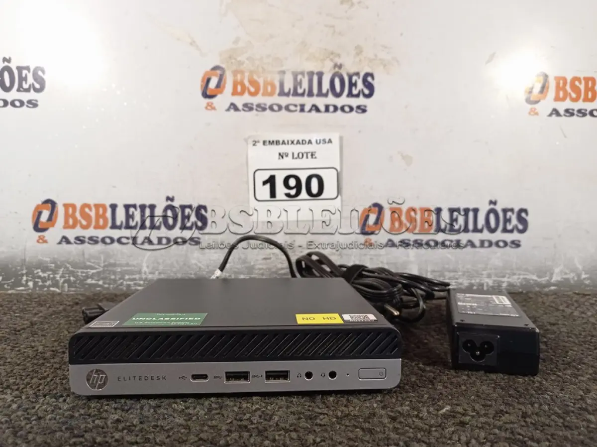 LOTE 190 - 01 CPU SEM MEMÓRIA E SEM HD COM CARREGADOR MARCA HP. (NO ESTADO) BD1779V