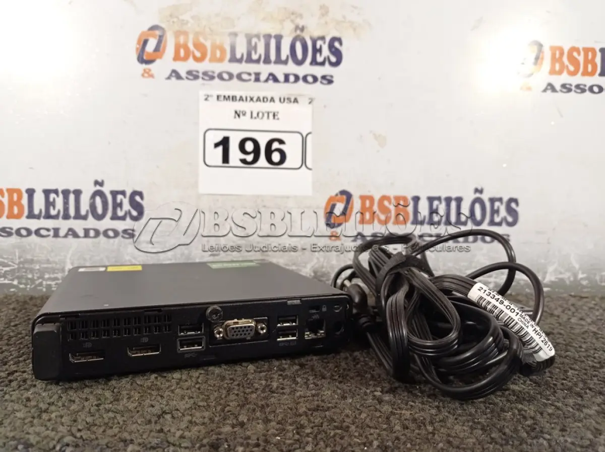 LOTE 196 - 01 CPU SEM MEMÓRIA E SEM HD COM CARREGADOR MARCA HP. (NO ESTADO) BD1780Y