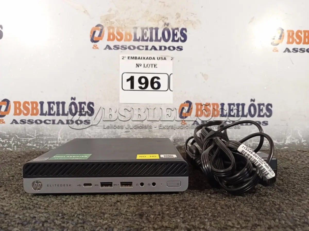 LOTE 196 - 01 CPU SEM MEMÓRIA E SEM HD COM CARREGADOR MARCA HP. (NO ESTADO) BD1780Y