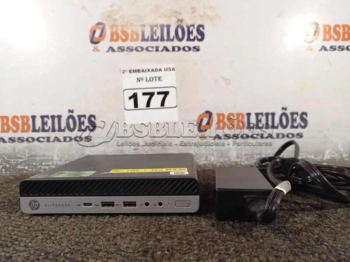 LOTE 177 - 01 CPU SEM MEMÓRIA E SEM HD COM CARREGADOR MARCA HP. (NO ESTADO) BD1773L