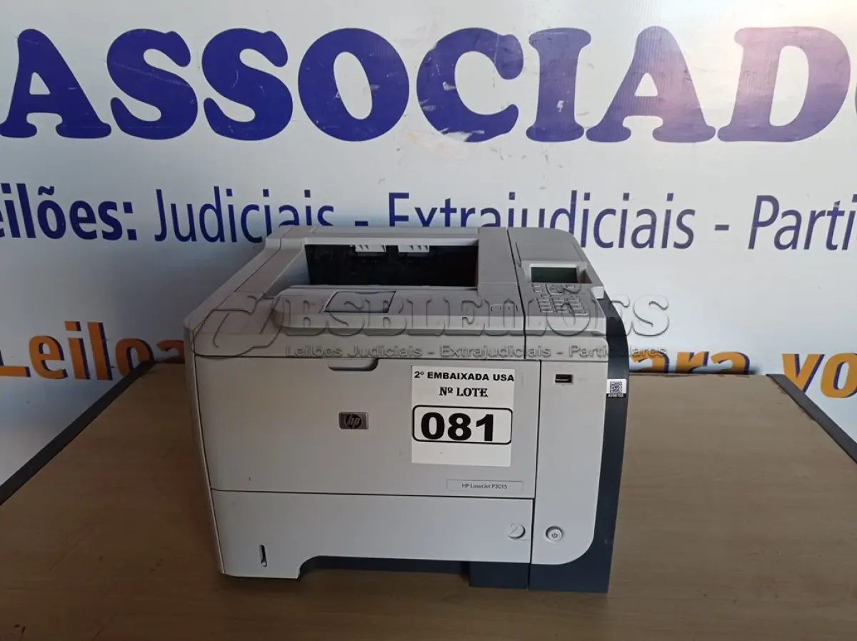 LOTE 081 - 01 IMPRESSORA LASERJET P3015. (PRINTER) (NO ESTADO) AV9615S