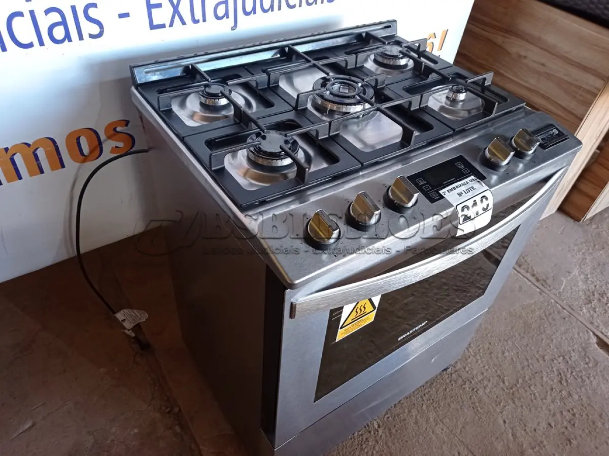 LOTE 210 - 01 FOGÃO 05 BOCAS MARCA BRASTEMP 220V.(RANGE) (NO ESTADO) BF8508J