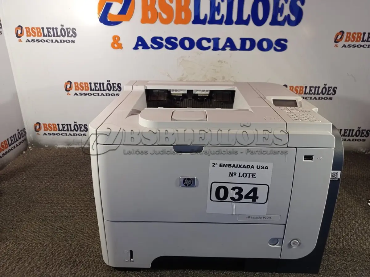 LOTE 034 - 01 IMPRESSORA LASERJET P3015. (PRINTER) (NO ESTADO) AV9463T