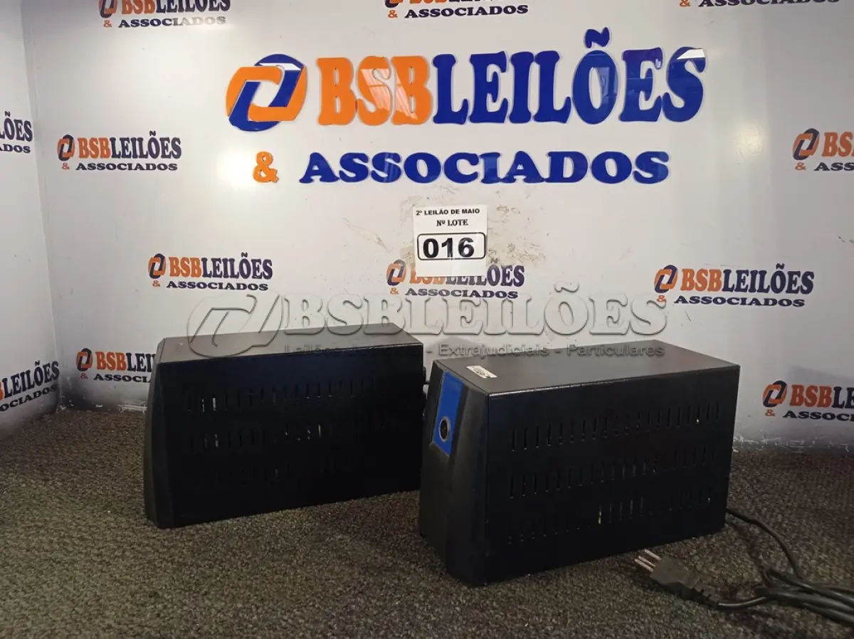 LOTE 016 - 02 ESTABILIZADORES TS SHARA 1500VA. (NO ESTADO) ATENÇÃO! FAZER A VISITAÇÃO ANTES DE ARREMATAR, NÃO SABEMOS SE FUNCIONA. LEILÃO NÃO TEM GARANTIA E NEM DEVOLUÇÃO, SUJEITO A POSSÍVEIS AVARIAS VISÍVEIS/OCULTAS E/OU AUSÊNCIA DE COMPONENTES.