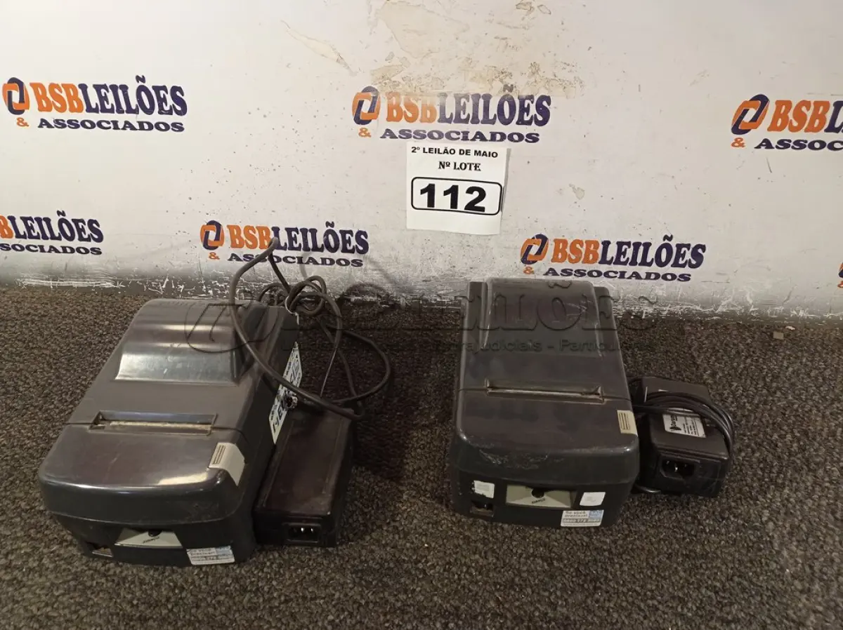 LOTE 112 - 02 IMPRESSORAS DE CUPOM MARCAS DARUMA COM FONTE.  (NO ESTADO) ATENÇÃO! FAZER A VISITAÇÃO ANTES DE ARREMATAR, NÃO SABEMOS SE FUNCIONA. LEILÃO NÃO TEM GARANTIA E NEM DEVOLUÇÃO, SUJEITO A POSSÍVEIS AVARIAS VISÍVEIS/OCULTAS E/OU AUSÊNCIA DE COMPONENTES.