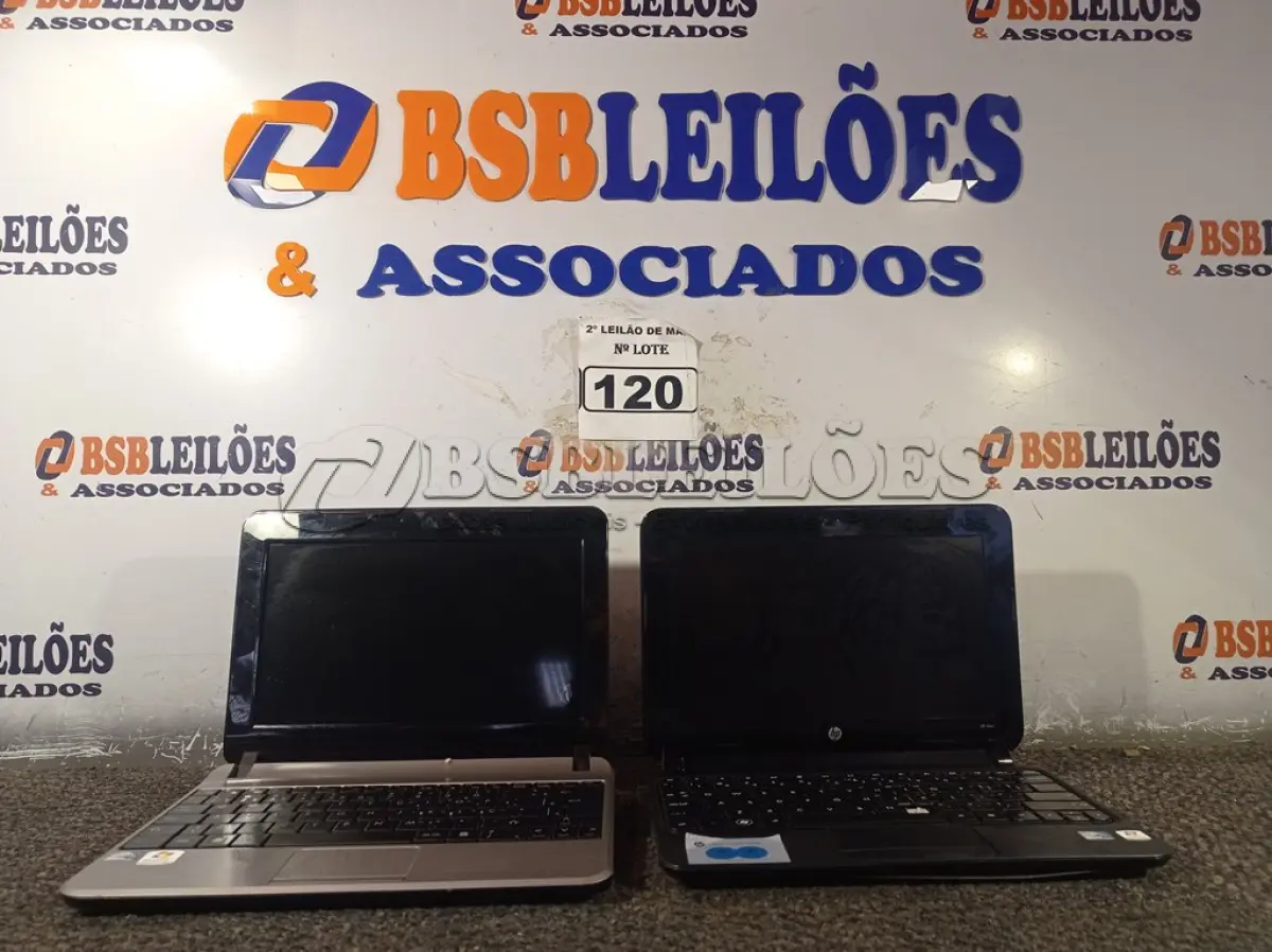 LOTE 120 - 02 NETBOOKS MARCAS E MODELOS DIVERSOS. (NO ESTADO) ATENÇÃO! FAZER A VISITAÇÃO ANTES DE ARREMATAR, NÃO SABEMOS SE FUNCIONA. LEILÃO NÃO TEM GARANTIA E NEM DEVOLUÇÃO, SUJEITO A POSSÍVEIS AVARIAS VISÍVEIS/OCULTAS E/OU AUSÊNCIA DE COMPONENTES.