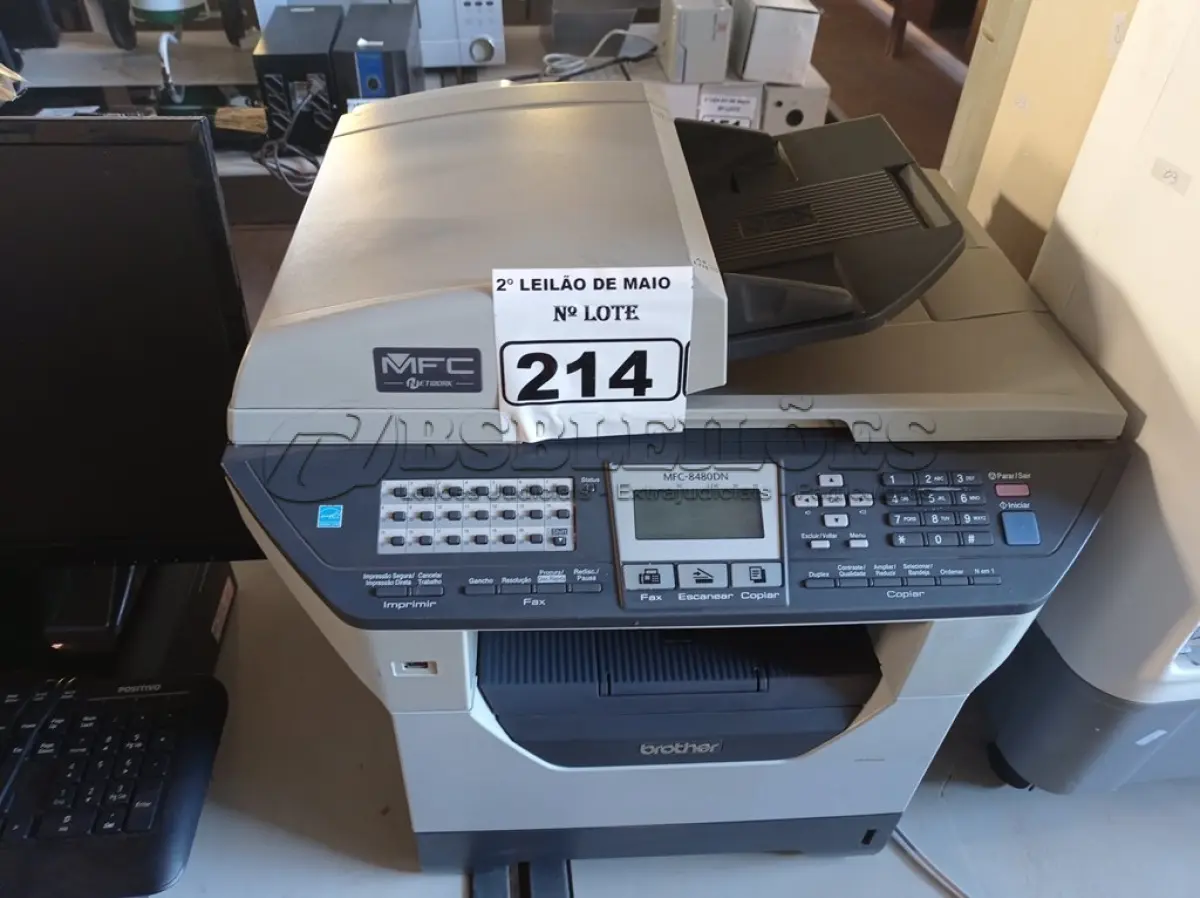 LOTE 214 - 01 IMPRESSORA MULTIFUNCIONAL MARCA BROTHER MODELO MFC-8890DW. (NO ESTADO) ATENÇÃO! FAZER A VISITAÇÃO ANTES DE ARREMATAR, NÃO SABEMOS SE FUNCIONA. LEILÃO NÃO TEM GARANTIA E NEM DEVOLUÇÃO, SUJEITO A POSSÍVEIS AVARIAS VISÍVEIS/OCULTAS E/OU AUSÊNCIA DE COMPONENTES.