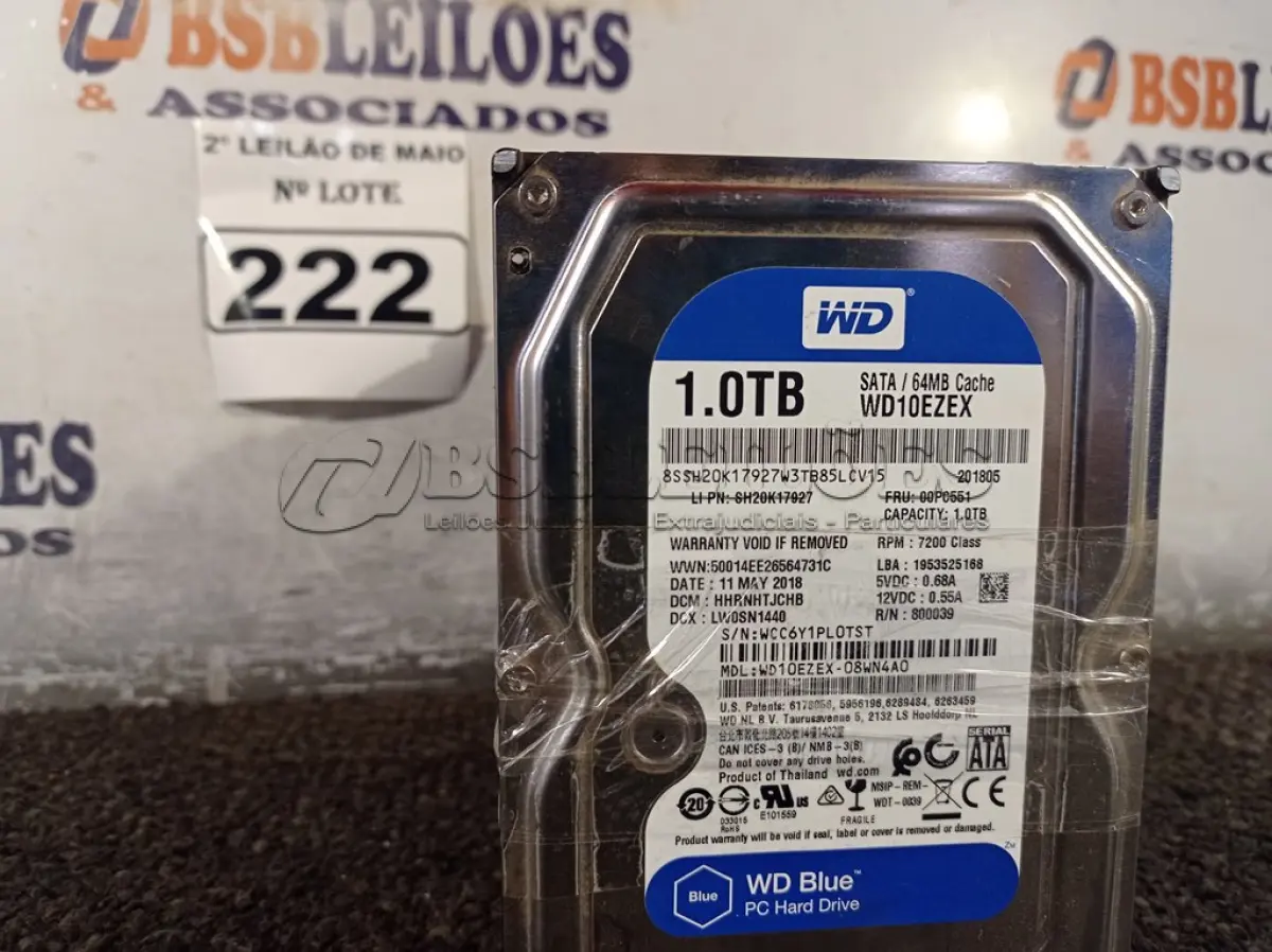 LOTE 222 - 10 HARD DISC PARA PC MARCAS E MODELOS DIVERSOS. (NO ESTADO) ATENÇÃO! FAZER A VISITAÇÃO ANTES DE ARREMATAR, NÃO SABEMOS SE FUNCIONA. LEILÃO NÃO TEM GARANTIA E NEM DEVOLUÇÃO, SUJEITO A POSSÍVEIS AVARIAS VISÍVEIS/OCULTAS E/OU AUSÊNCIA DE COMPONENTES.