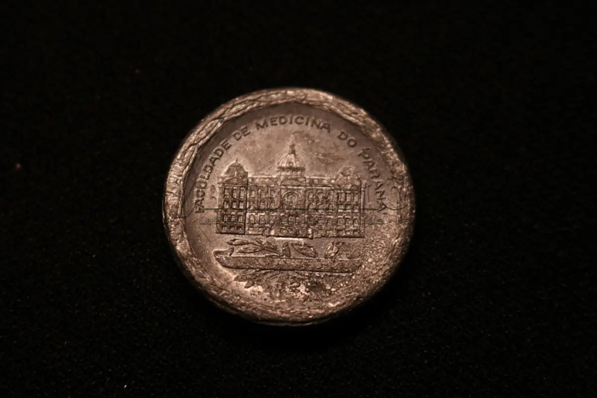 LOTE 026 - LOTE 26 – MEDALHAS SAÚDE 	MEDALHA	OBSERVAÇÕES 1.		Homenagem ao Professor Victor Ferreira do Amaral e Silva. 1934.  Gravador: José Peón	Dourada – envelope da Coleção Júlio Estrella Moreira 2.		Homenagem ao Professor Victor Ferreira do Amaral e Silva. 1934.  Gravador: José Peón	Dourada 3.		Homenagem ao Professor Victor Ferreira do Amaral e Silva. 1934.  Gravador: José Peón	Dourada 4.		Santa Casa de Misericórdia de Curitiba	Alumínio 5.		Santa Casa de Misericórdia de Curitiba	Alumínio 6.		XII Semana Odontológica Brasileira. 1955	Molde 7.		XII Semana Odontológica Brasileira. 1955	Molde 8.		Premio Dr. Nilo Cairo. Faculdade de Medicina do Paraná.1928.  Gravador: José Peón	Prateada