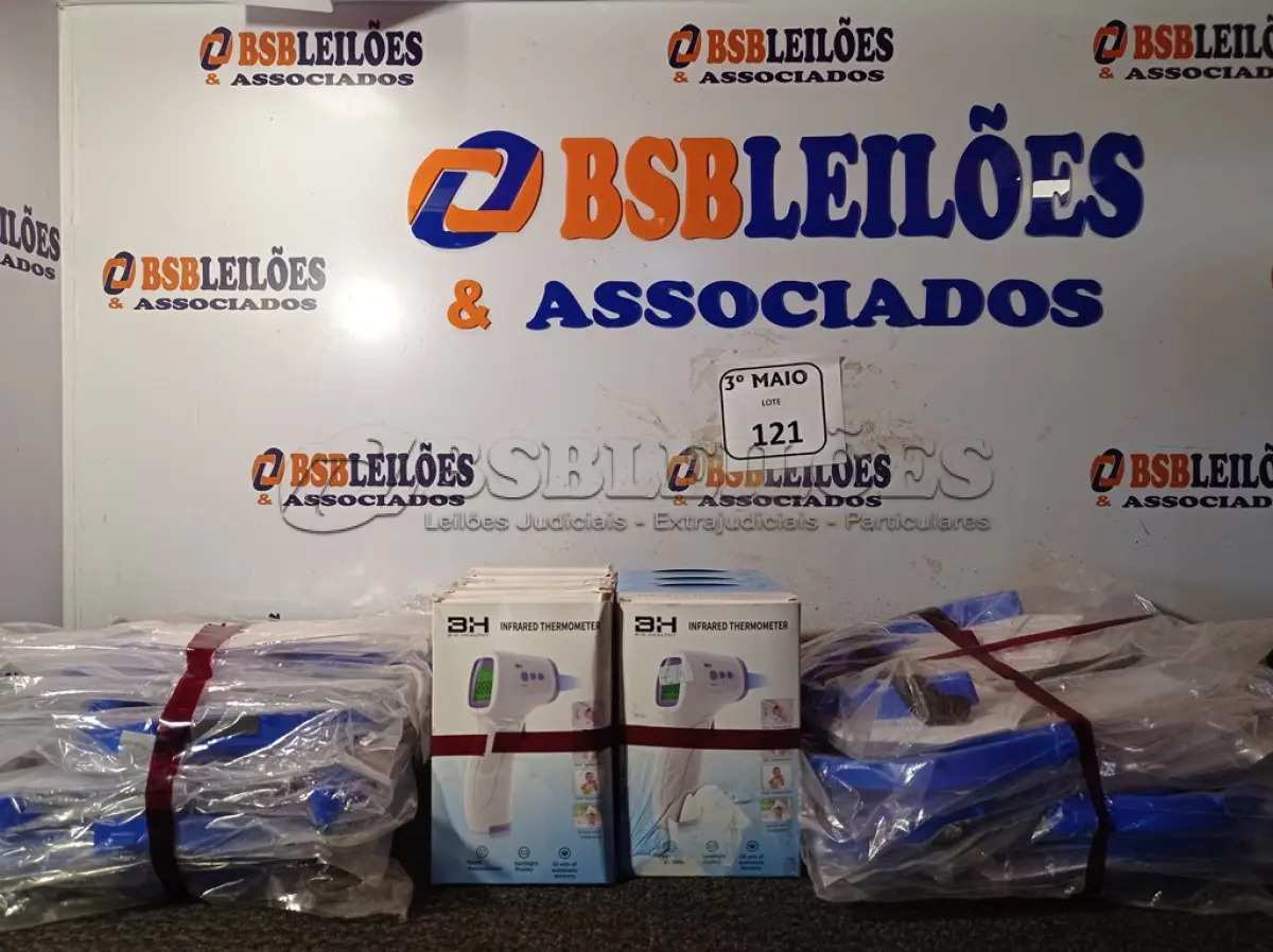 LOTE 121 - 08 TERMÔMETROS E 10 MÁSCARAS. (NO ESTADO) ATENÇÃO! FAZER A VISITAÇÃO ANTES DE ARREMATAR, NÃO SABEMOS SE FUNCIONA. LEILÃO NÃO TEM GARANTIA E NEM DEVOLUÇÃO, SUJEITO A POSSÍVEIS AVARIAS VISÍVEIS/OCULTAS E/OU AUSÊNCIA DE COMPONENTES.