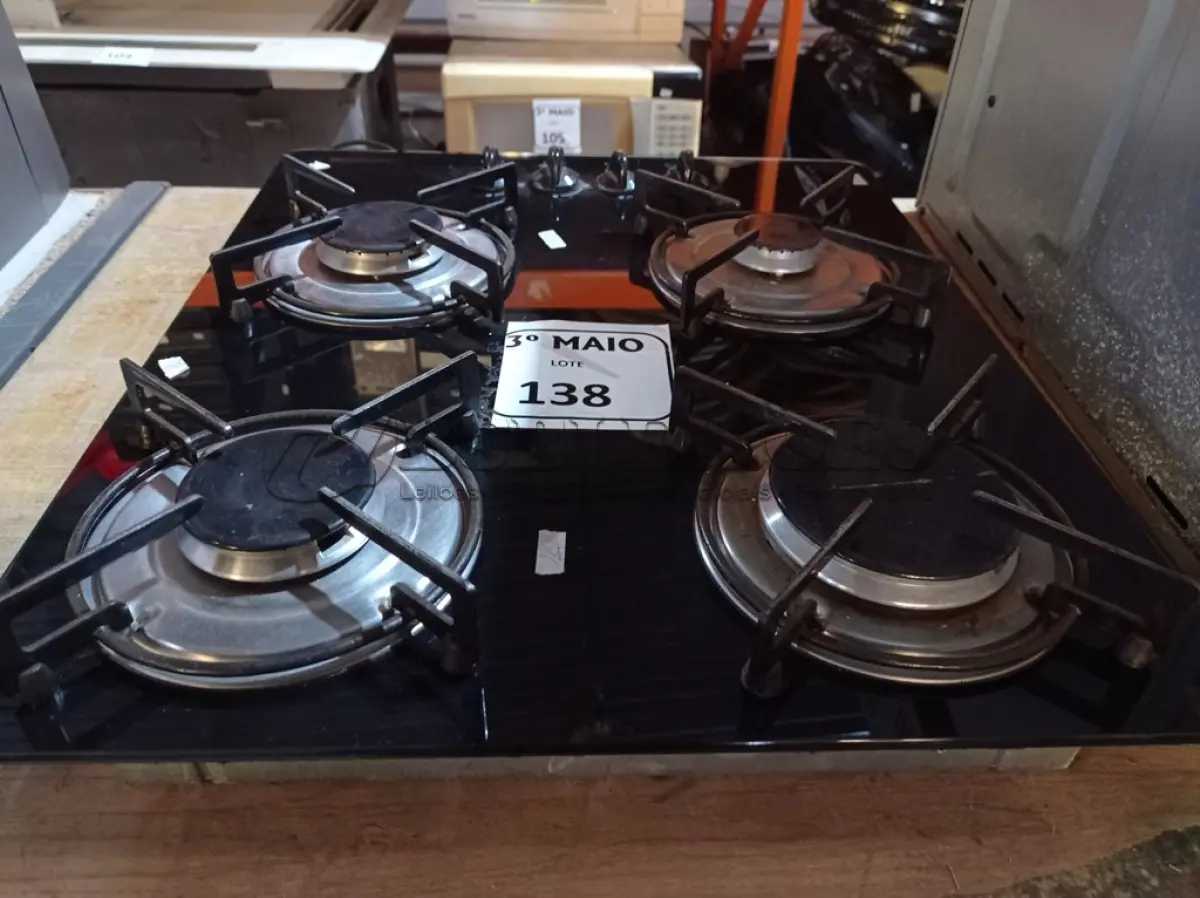 LOTE 138 - 01 COOKTOP MARCA FOGATTI V400. (NO ESTADO) ATENÇÃO! FAZER A VISITAÇÃO ANTES DE ARREMATAR, NÃO SABEMOS SE FUNCIONA. LEILÃO NÃO TEM GARANTIA E NEM DEVOLUÇÃO, SUJEITO A POSSÍVEIS AVARIAS VISÍVEIS/OCULTAS E/OU AUSÊNCIA DE COMPONENTES.