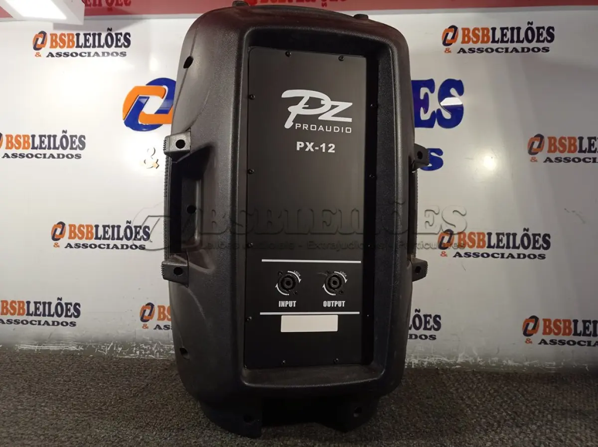 LOTE 176 - 1 CAIXA DE SOM PZPROPASSIVE PROAUDIO PX-12. (NO ESTADO) ATENÇÃO! FAZER A VISITAÇÃO ANTES DE ARREMATAR, NÃO SABEMOS SE FUNCIONA. LEILÃO NÃO TEM GARANTIA E NEM DEVOLUÇÃO, SUJEITO A POSSÍVEIS AVARIAS VISÍVEIS/OCULTAS E/OU AUSÊNCIA DE COMPONENTES.